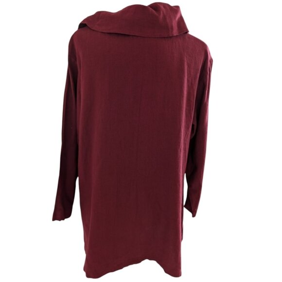 Kaliyana Zipper Top Brick Roma Rust Red Linen Blend Tunic Side Zipper Women S/M - Picture 3 of 13